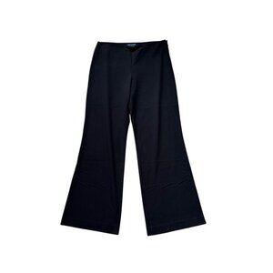 Boston Proper Womens Black Wide-Leg Pants Size 10 Polyester/Spandex Blend